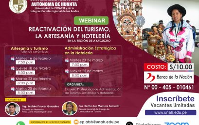 WEBINAR: Reactivación del Turismo, la Artesanía y Hotelería