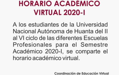 HORARIO ACADÉMICO VIRTUAL 2020-I