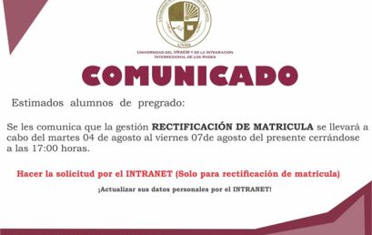 RECTIFICACIÓN DE MATRÍCULA