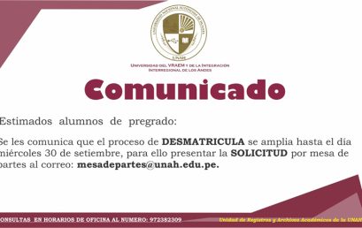 AMPLIACIÓN DE DESMATRÍCULA