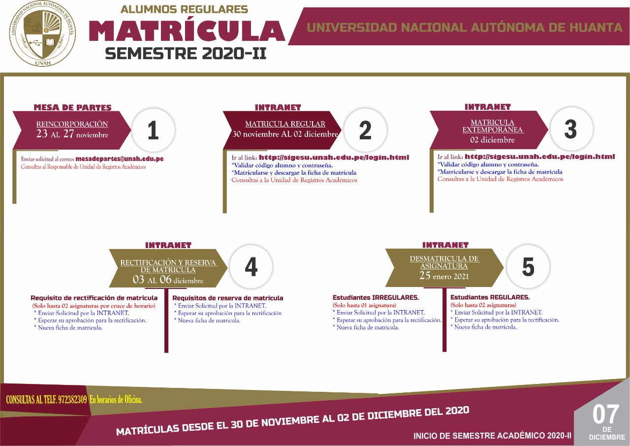 PROCESO DE MATRÍCULA PARA ALUMNOS REGULARES E INGRESANTES