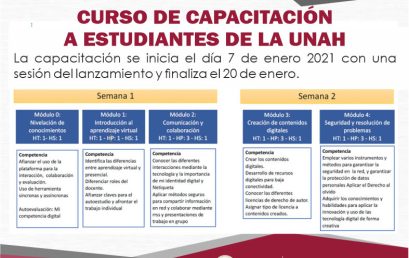 CURSO DE CAPACITACIÓN A ESTUDIANTES DE LA UNAH