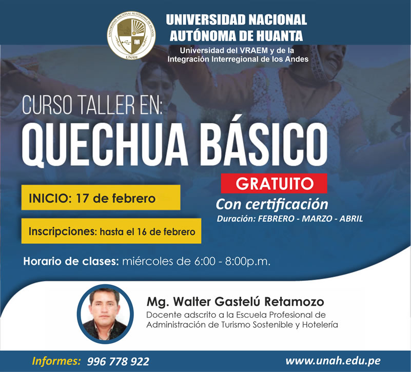 CURSO TALLER QUECHUA BÁSICO