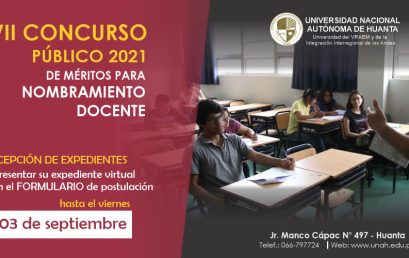CONCURSO PÚBLICO DE MÉRITOS PARA NOMBRAMIENTO DOCENTE 2021