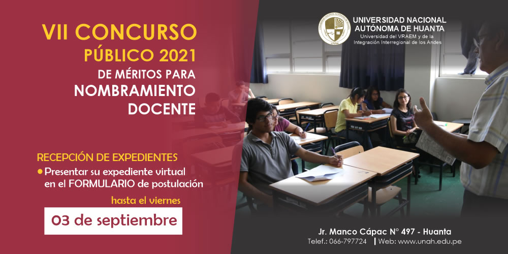 CONCURSO PÚBLICO DE MÉRITOS PARA NOMBRAMIENTO DOCENTE 2021