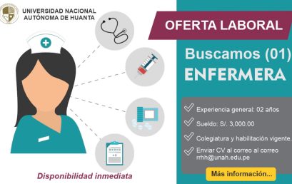 INVITACIÓN LABORAL – Jefe de Unidad de Servicios de Salud – Enfermera