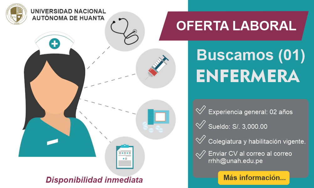 INVITACIÓN LABORAL – Jefe de Unidad de Servicios de Salud – Enfermera