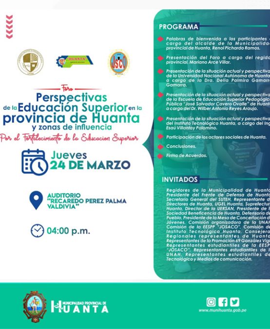 FORO – Perspectivas de la Educación Superior en la provincia de Huanta y zonas de influencia