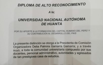 CONGRESO DE LA REPÚBLICA OTORGA DIPLOMA DE ALTO RECONOCIMIENTO A LA UNAH.