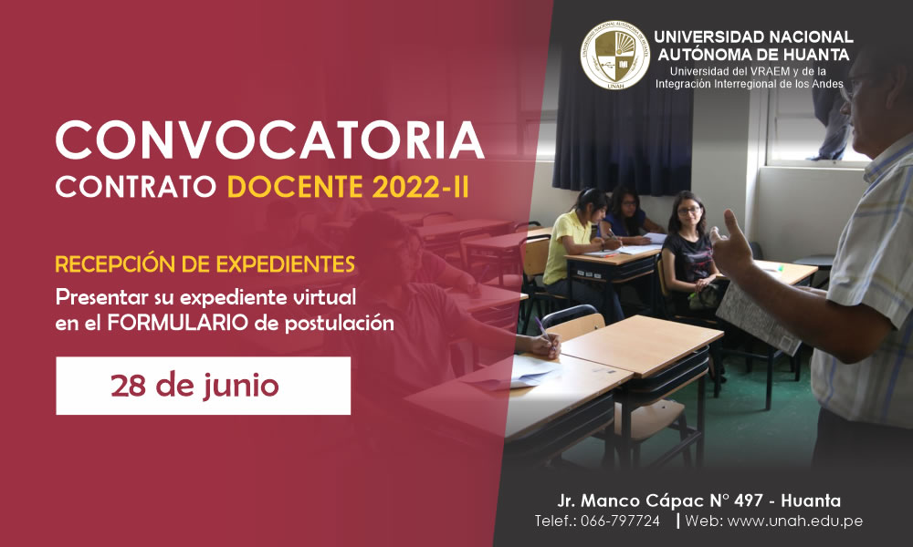 CONVOCATORIA PARA EL CONTRATO DE DOCENTES 2022-II