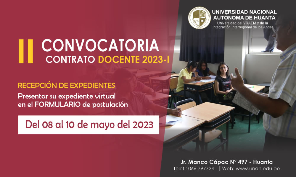 SEGUNDO CONCURSO PÚBLICO PARA EL CONTRATO DE DOCENTES 2023-I y 2023-II